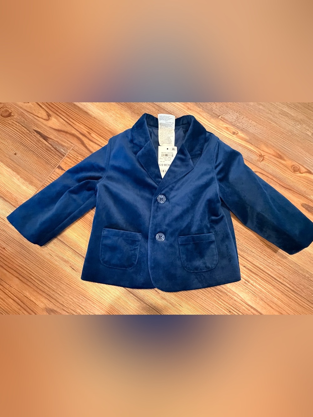 NWT First ImpressionsBoys 6-9 Months Navy Velvet Blazer Jacket